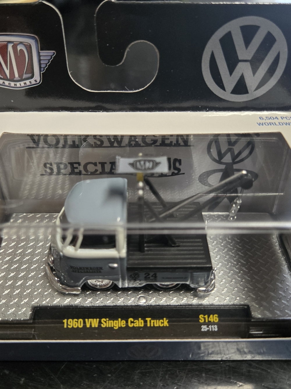 Volkswagen 1960 Single Cab Truck Diecast - Light Gray & Black